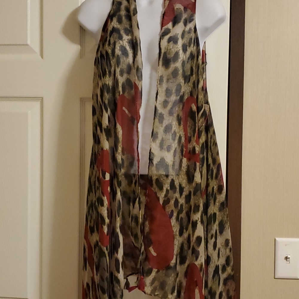 Leopard and heart print vest